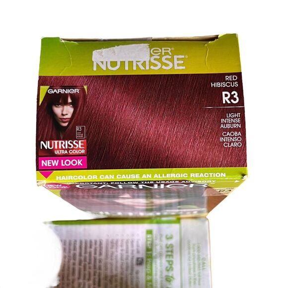 Garnier Nutrisse Color Creme R3 Ultra Bold Red Hibiscus Light Auburn Permanent - Picture 7 of 8